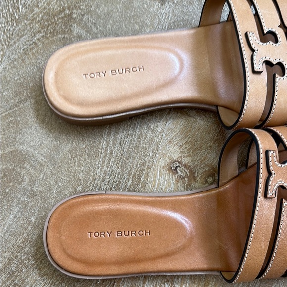 Tory Burch Tan Slide Sandals with Leather Straps 6 - Picture 3 of 7